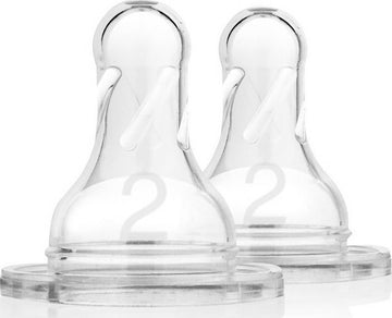 Dr Brown's Natural Flow Θηλή Σιλικόνης Για Μπιμπερό Με Στενό Λαιμό Επίπεδο 2 3-6m 2τμχ